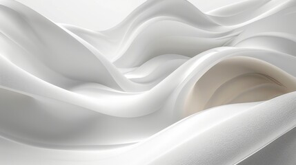 Abstract Fluid White and Beige Waves