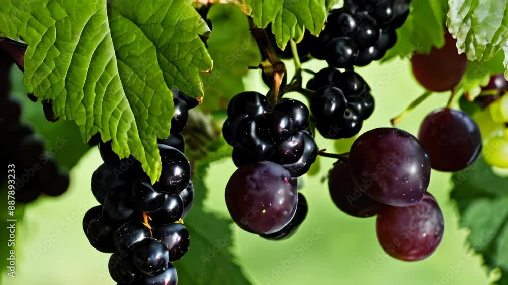 Sticker  Bountiful harvest of fresh juicy grapes