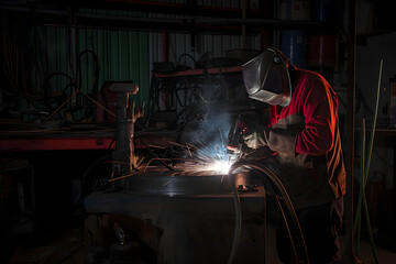 Welder that welds aluminum in his workshop