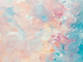 Abstract painting background in pastel positive colors as wallpaper, patterns, art print, textured fonts, shapes, etc. The natural texture of oil paint. High-quality details.