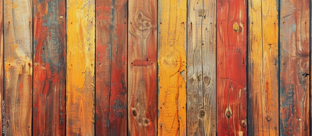 Wall mural vibrant wood texture on a copy space image