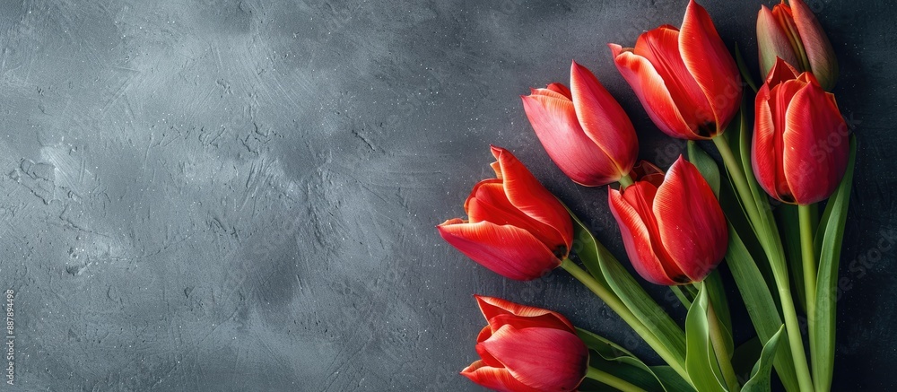 Aufkleber Tulip themed greeting card with copy space image