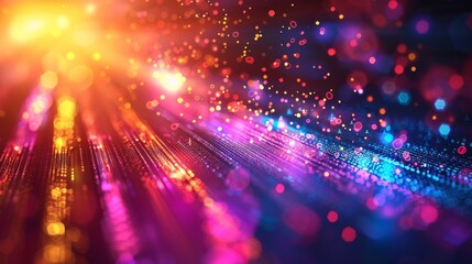 Fototapeta premium Abstract Glowing Fiber Optic Light Show