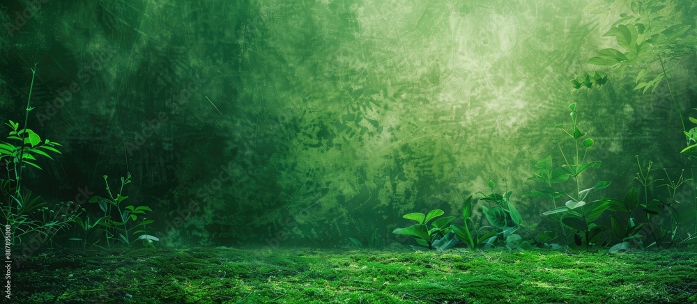 Aufkleber Vivid green backdrop with texture for chroma key compositions featuring copy space image