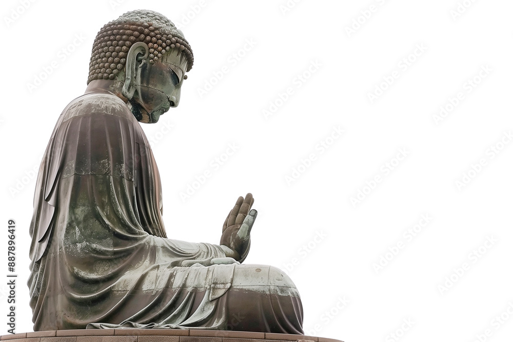 Wall mural The great buddha statue isolated in transparent background PNG