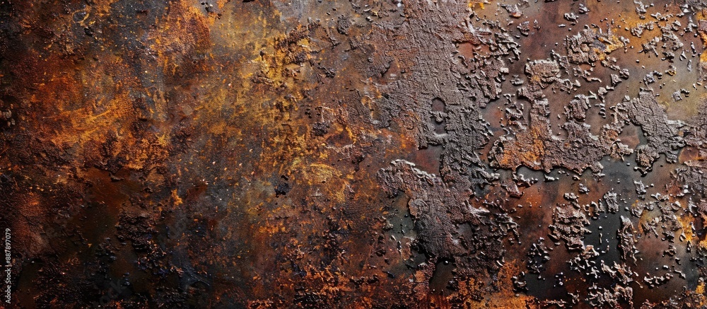 Aufkleber Rusty metal texture background with copy space image vulnerable to atmospheric moisture