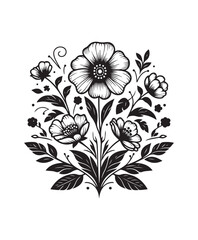 vector flower vector art,graphics flowers icons set,vintage illustration flower clipart,vector flowers flat style artwork design.