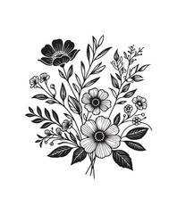 vector flower vector art,graphics flowers icons set,vintage illustration flower clipart,vector flowers flat style artwork design.