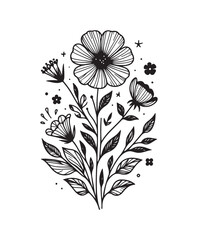 vector flower vector art,graphics flowers icons set,vintage illustration flower clipart,vector flowers flat style artwork design.