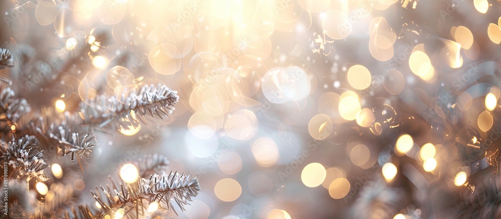 Leinwandbilder Blurry background of sparkle lights in a festive setting with lit circles suitable for holiday concepts Perfect for a copy space image