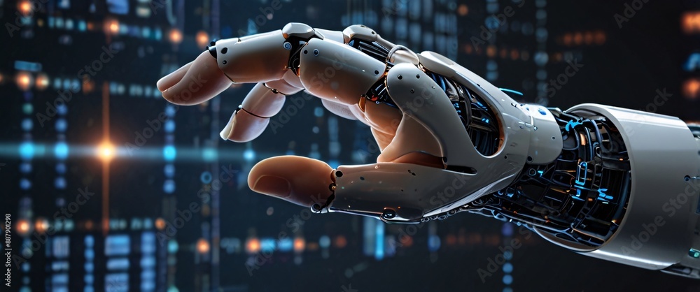 Poster artificial intelligence futuristic innovation robot connection intelligence learning science cyber f