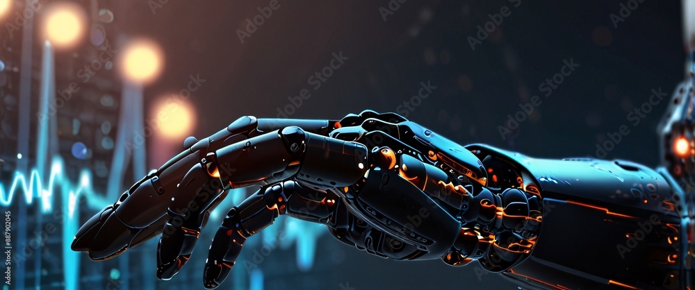 Poster artificial intelligence futuristic innovation robot connection intelligence learning science cyber f