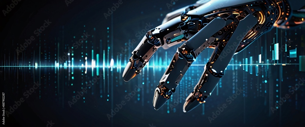 Poster artificial intelligence futuristic innovation robot connection intelligence learning science cyber f