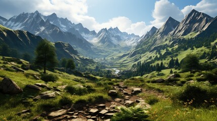 Mountain valley HD 8K wallpaper background Stock Photographic Image  