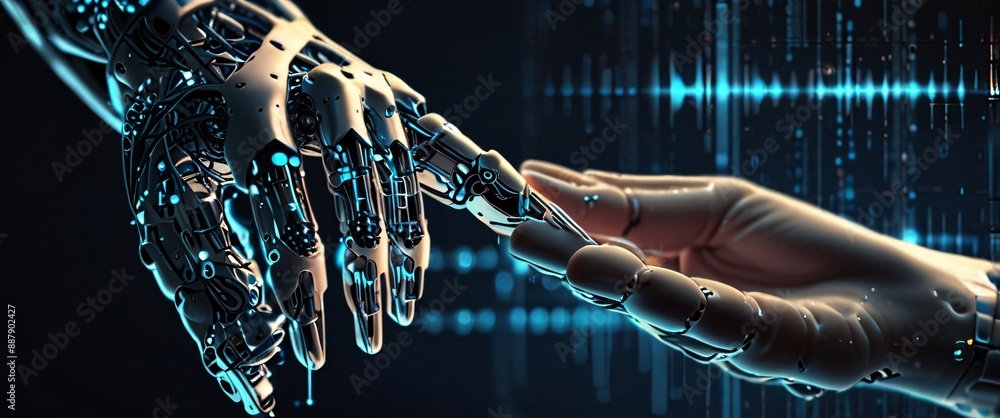 Poster artificial intelligence futuristic innovation robot connection intelligence learning science cyber f