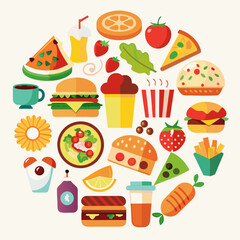 food and drink icons logo vector illustration
