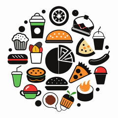 food and drink icons logo vector illustration