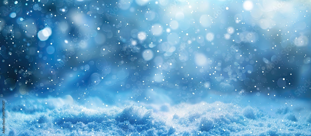 Poster Symbolic winter background with snow ideal for text or lettering with a focused copy space image