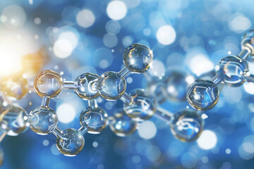 Abstract molecule on transparent background.