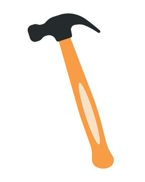 recommend clip art: Hammer, professional work tool. Isolated vector illustration in clip art style.