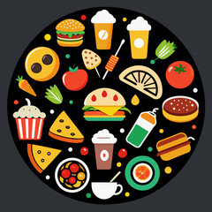 food and drink icons logo vector illustration