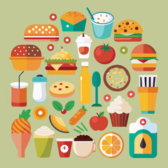 food and drink icons logo vector illustration
