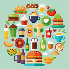food and drink icons logo vector illustration