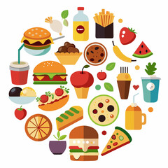 food and drink icons logo vector illustration