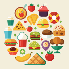 food and drink icons logo vector illustration