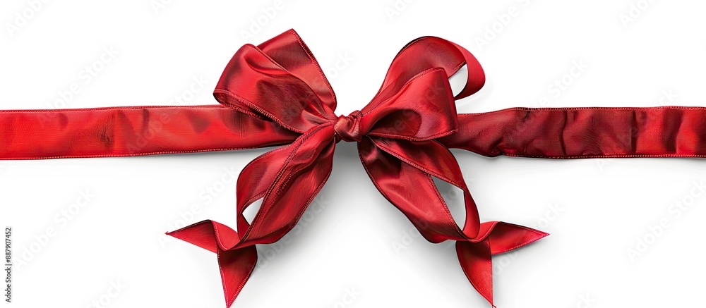 Aufkleber Isolated on a white background a large red holiday bow with clipping path for copy space image
