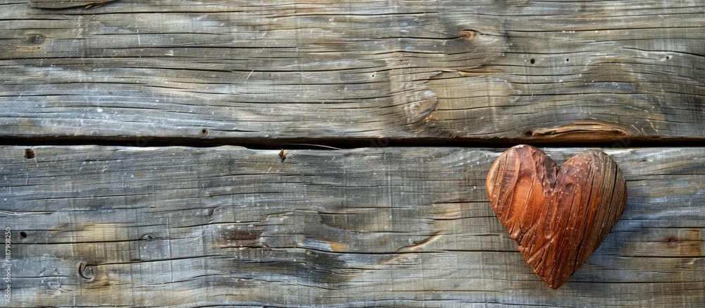 Aufkleber copy space image of a heart displayed on a rustic wooden backdrop