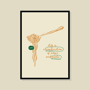 La Dolce Vita hand drawn vector illustration in a poster frame. Art for poster design, postcards, branding, logo design, background.