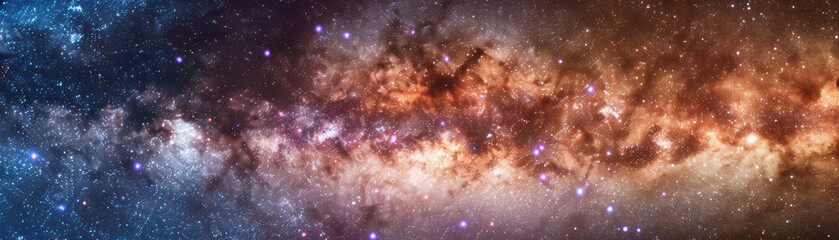 Fototapeta premium Vivid Milky Way galaxy with colorful cosmic dust and stars, showcasing the beauty of the universe and wonders of deep space, perfect for astronomy visuals.