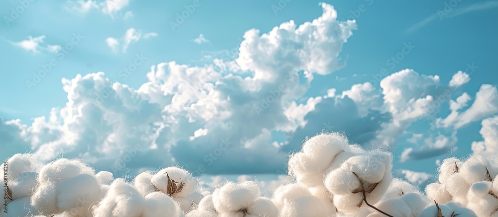 Aufkleber Cotton wool wording set against a sky backdrop with clouds providing ample copy space image