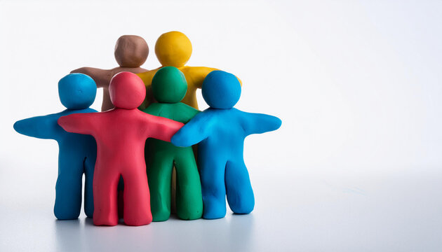 team of people made from play-doh