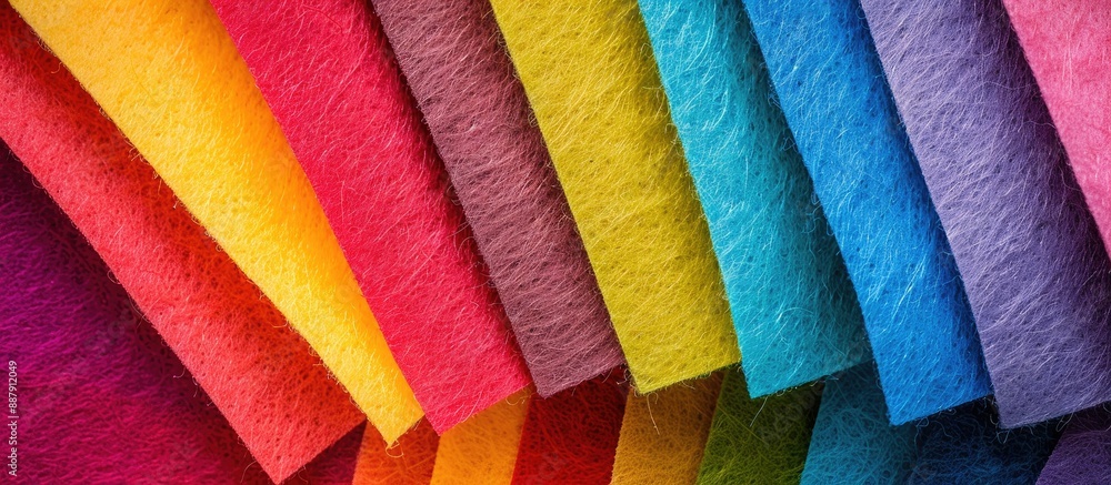 Aufkleber Image displaying the blend of colorful felt textures with copy space image