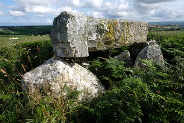 Pawton Quoit prehistoric portal dolman early and middle Neolithic period in England 3500-2600 BC the burial monument near St Breock Cornwall UK