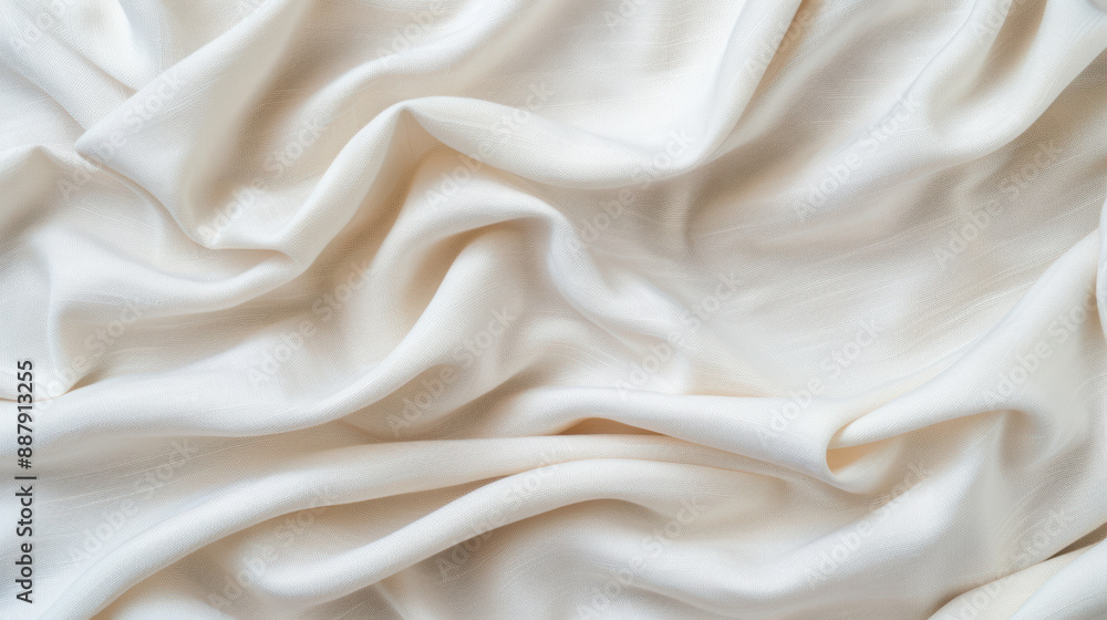 Aufkleber elegant close-up of soft, white silk fabric with gentle folds, creating a luxurious and smooth textu
