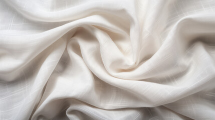 Obraz premium Elegant white fabric with a subtle textured pattern, gracefully draped and forming gentle folds, perfect for design, fashion, and textile backgrounds.