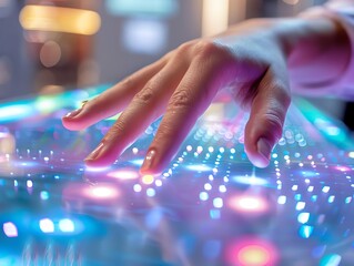 Interactive Workshops training sessions with light effects on interactive elements