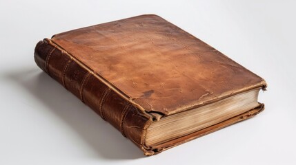 Obraz premium Brown book in isolation on white surface