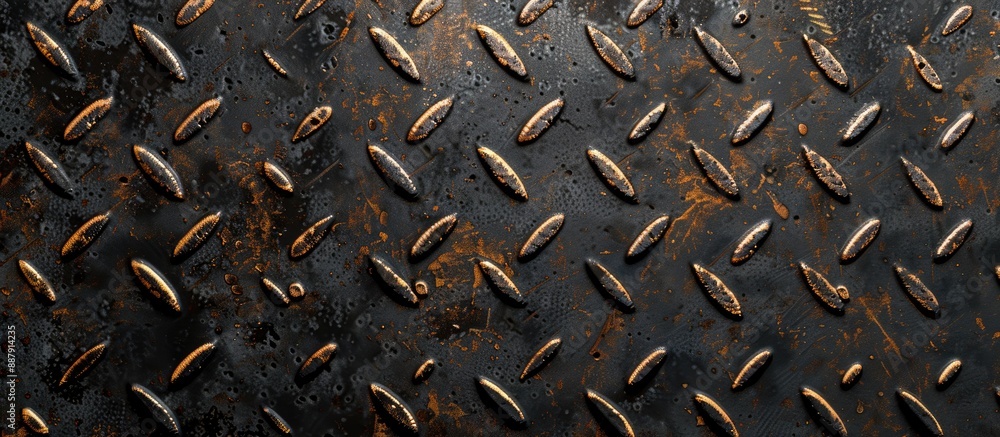 Poster industrial background with diamond plate texture and copy space image