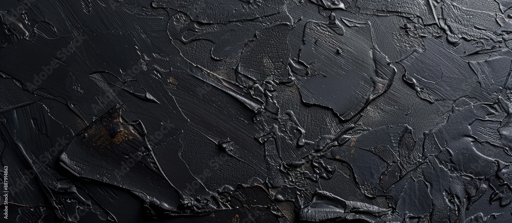 Aufkleber Top view of a decorative black concrete background with a rough texture suitable for art design featuring a nature wall concept Ideal for a surface mockup with copy space image