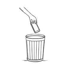 Hand-Drawn Vector Illustration of Waste Disposal and Recycling
