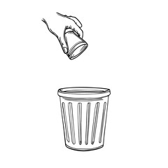 Hand-Drawn Vector Illustration of Waste Disposal and Recycling