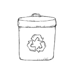 Hand-Drawn Vector Illustration of Waste Disposal and Recycling