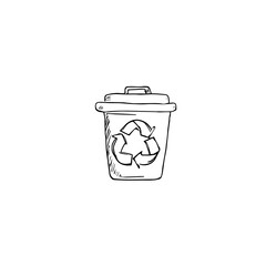 Hand-Drawn Vector Illustration of Waste Disposal and Recycling