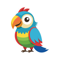 Colorful Parrot isolated on white background. 