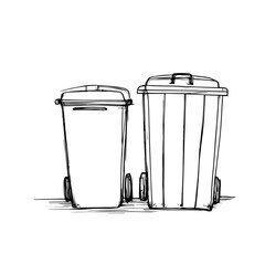 Hand-Drawn Vector Illustration of Waste Disposal and Recycling