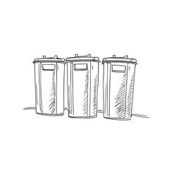 Hand-Drawn Vector Illustration of Waste Disposal and Recycling